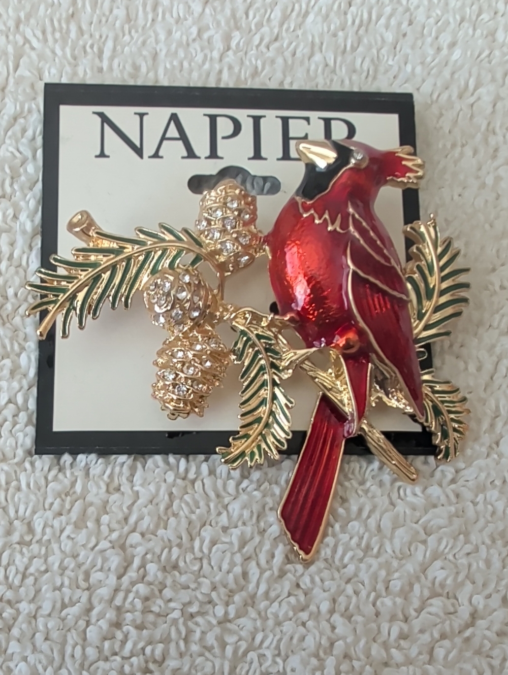 Brooch / Pin on Napier Card